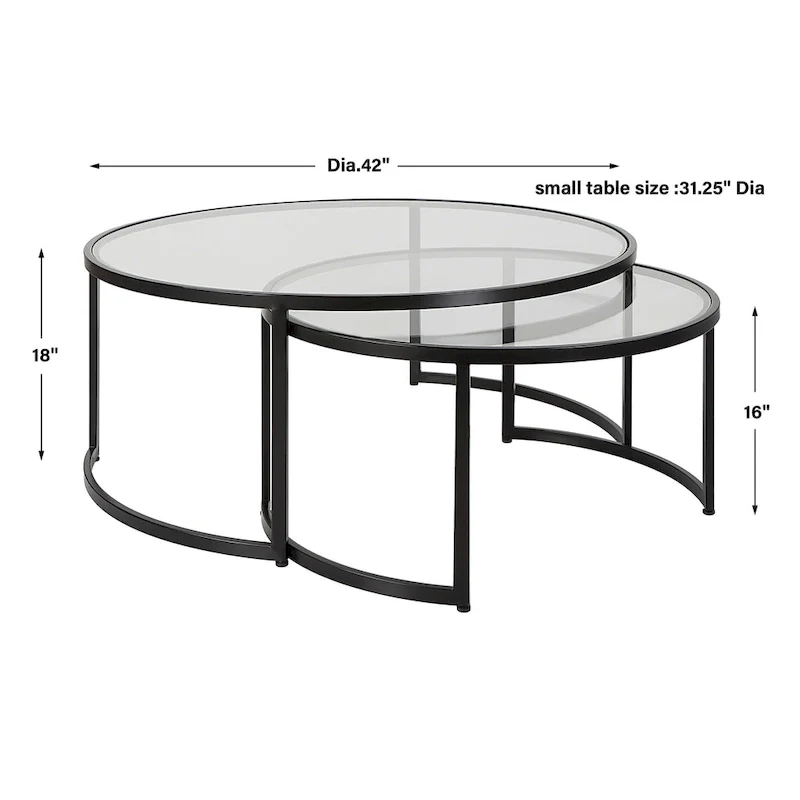 Uttermost Rhea Black Nesting Coffee Tables S/2