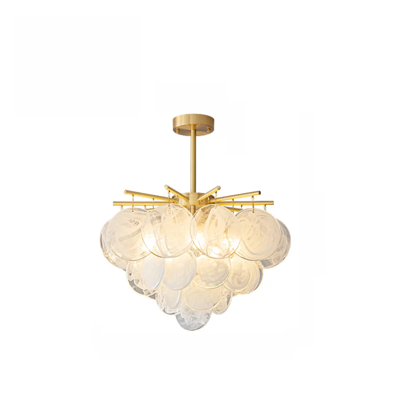 Modern 3 Tiers Cloud Glass Chandelier Light for Living Room