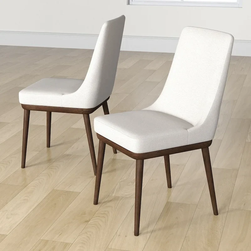 Grayson Mid Century Modern Beige Dining Chair (Set of 2)