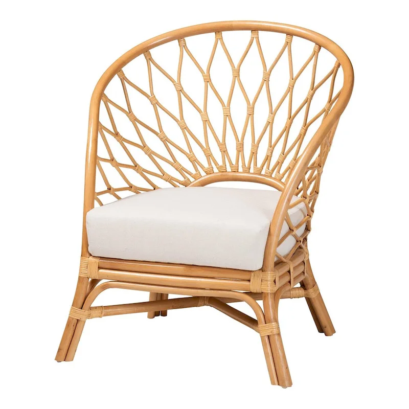 Emmeline Bohemian Honey Rattan Accent Chair