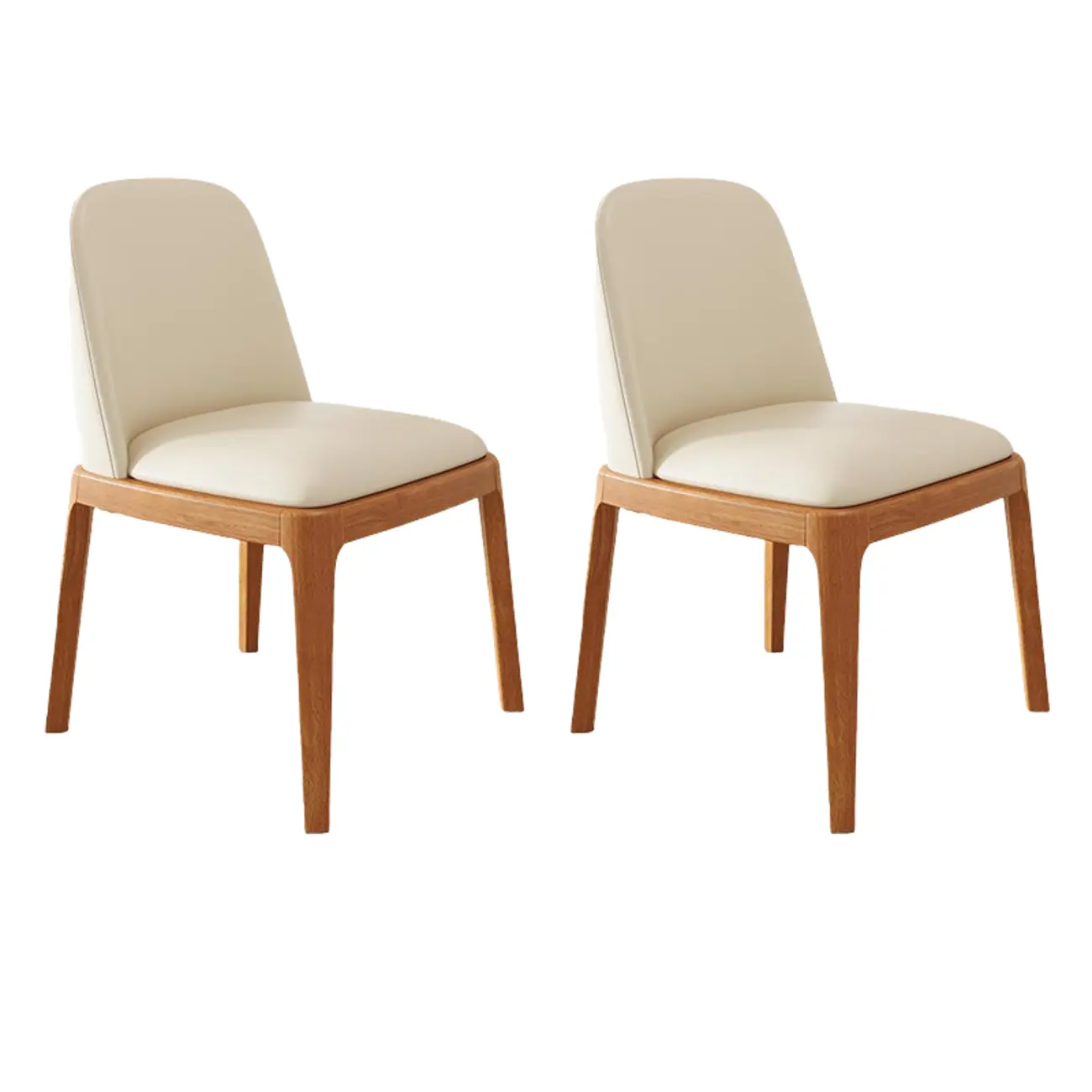 Modern Rubber Wood Upholstered Dining Chair Set of 2