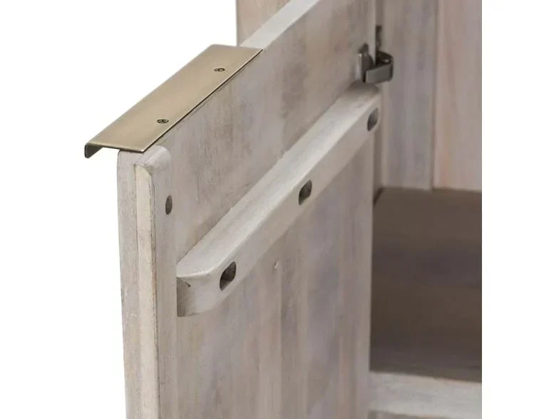 Ledro Mango Wood 4Dr Cabinet White Wash