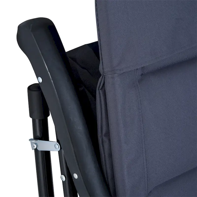 3 Piece Patio Folding Rocking Chairs Set with Glass Coffee Table