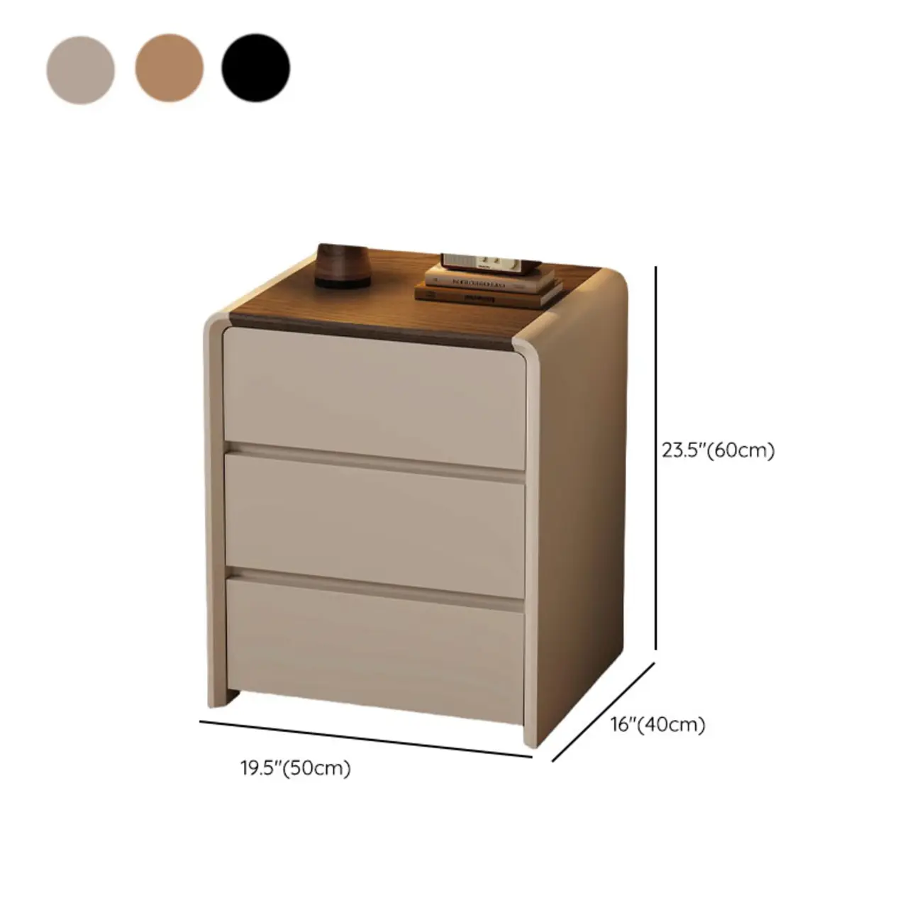 Versatile Modern Faux Leather Wooden Nightstand