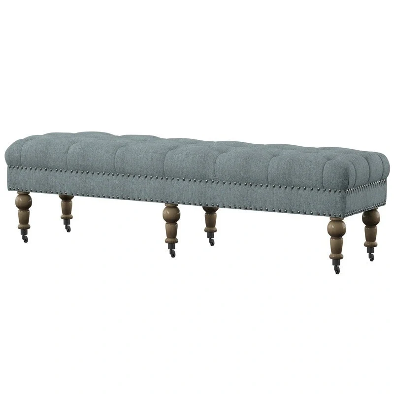 Copper Grove Pereiaslav 62-inch Tufted Light Blue Bench