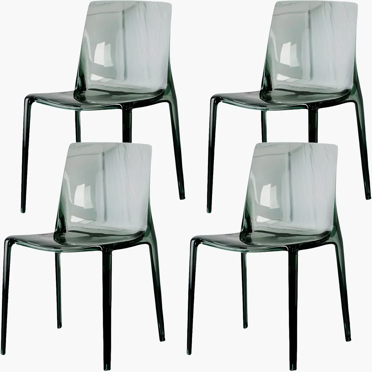 Amber Acrylic Armless Low Back Dining Chair