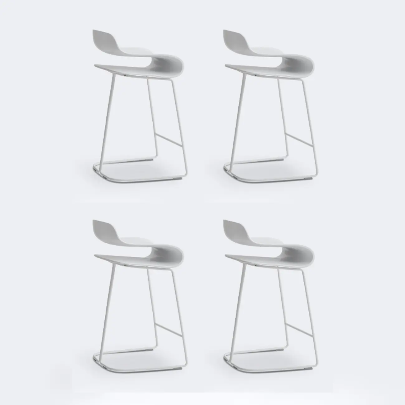 Industrial Plastic Steel Frame Low Back Armless Bar Stool