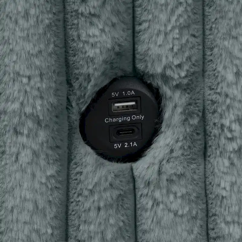 Modern Fabric Sleeper Sectional with USB and 2 pillows