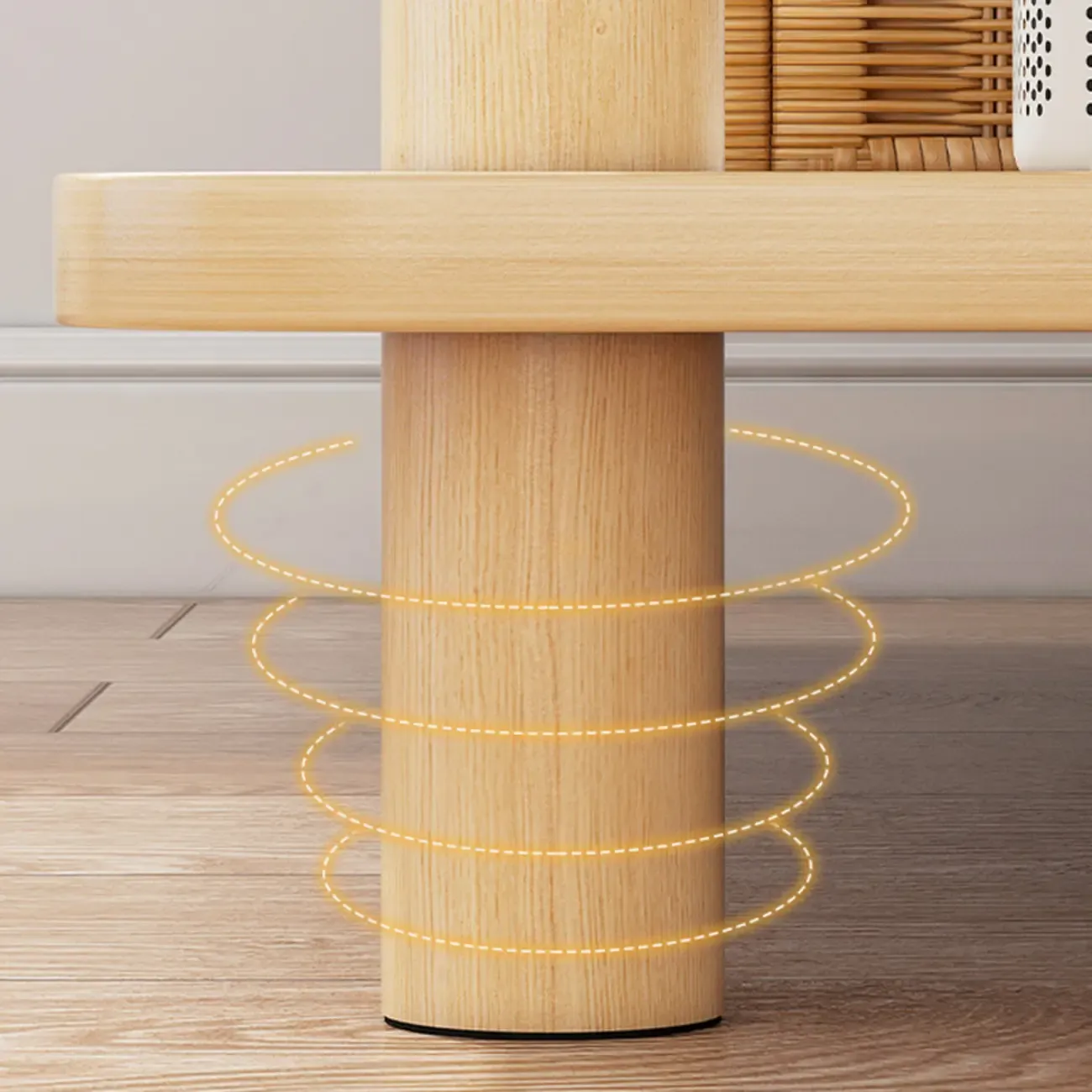 Square White Wood Side Table with Shelf