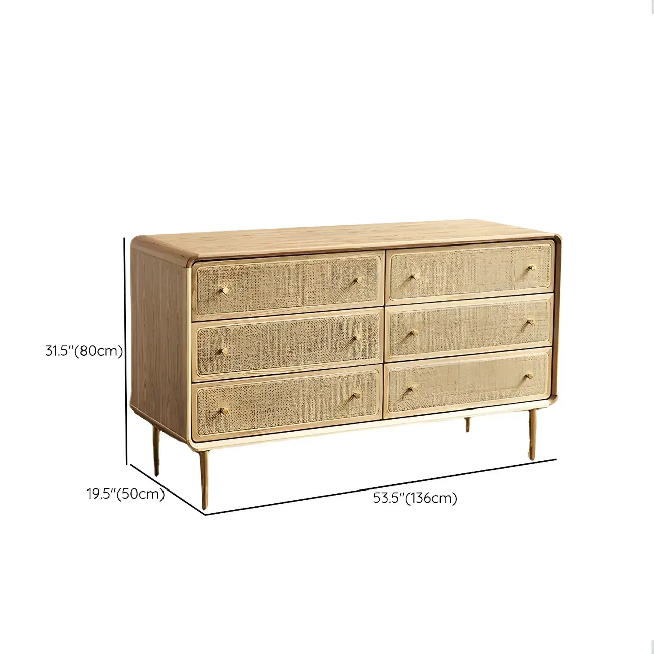 Traditional Natural Wooden Dresser with Drawer