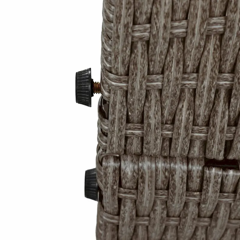 Rattan Patio Daybed with Cushions, Reclining Chaise Lounge, Foldable Trays