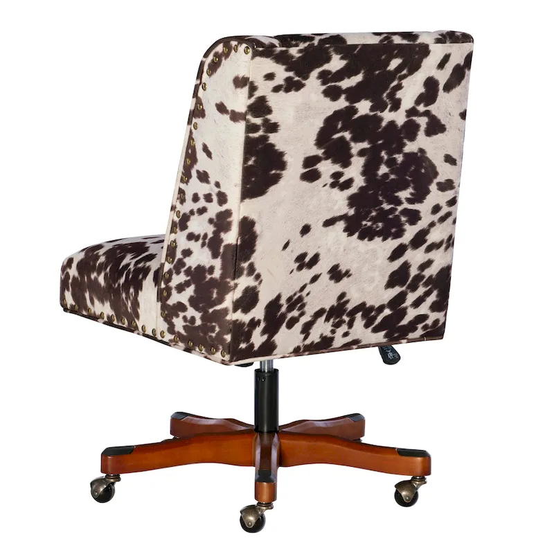 Brown & White Cow Print Plush Office Chair