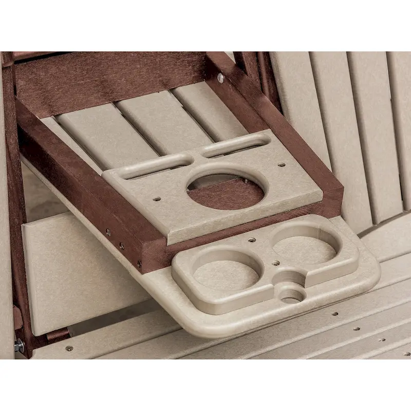 American Furniture Classics Two Seat Fan Back Glider with Drop Down Table/Cup Holder - N/A