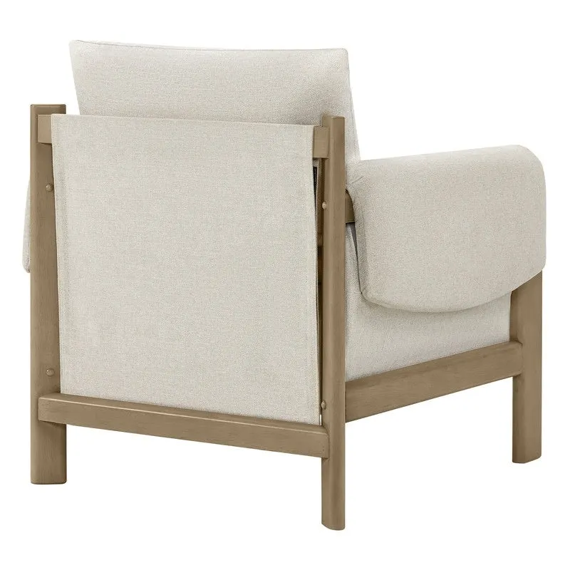 Carol Mid Century Modern Upholstered Accent Arm Chair with Wood Legs
