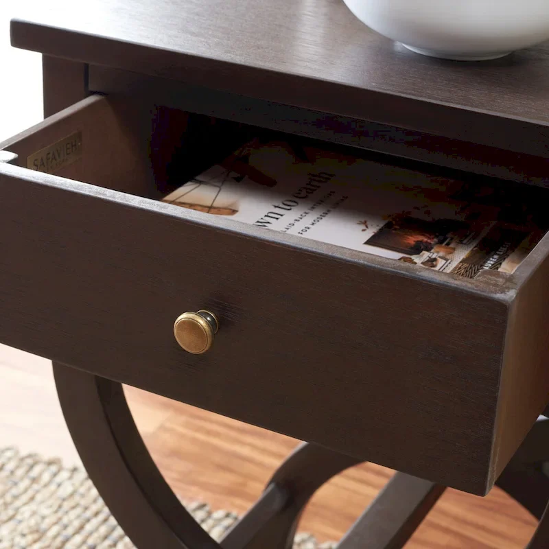 SAFAVIEH Liller 1-Drawer Accent Table Nightstand (Fully Assembled) - 18 W x 15 D x 27 H - 18Wx15Dx27H