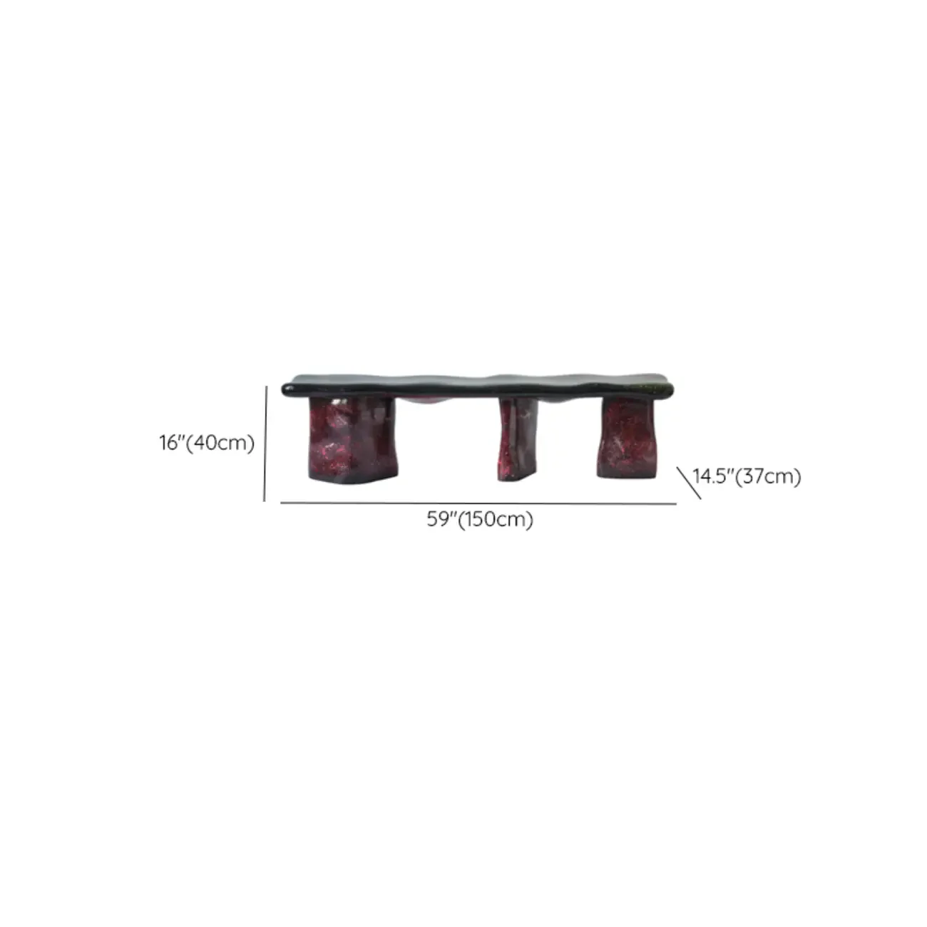 Modern Abstract Fiberglass Entryway Bench