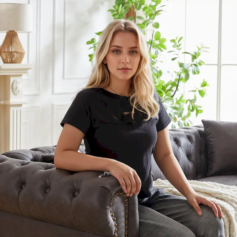 Chesterfield 85.5 Tech Fabric 3-seater Sofa with Cushions