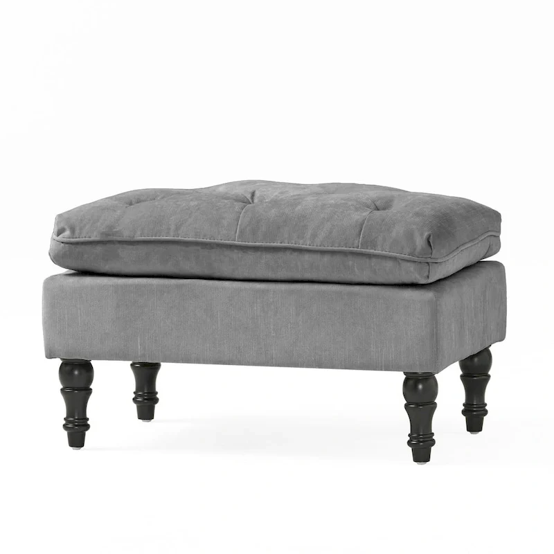 Jeremy Modern Tufted Fabric Pillow Top Ottoman by Christopher Knight Home