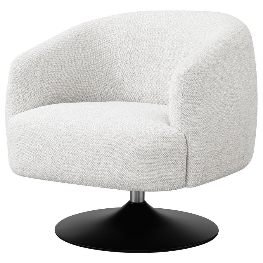 Beige Boucle Swivel Accent Chair