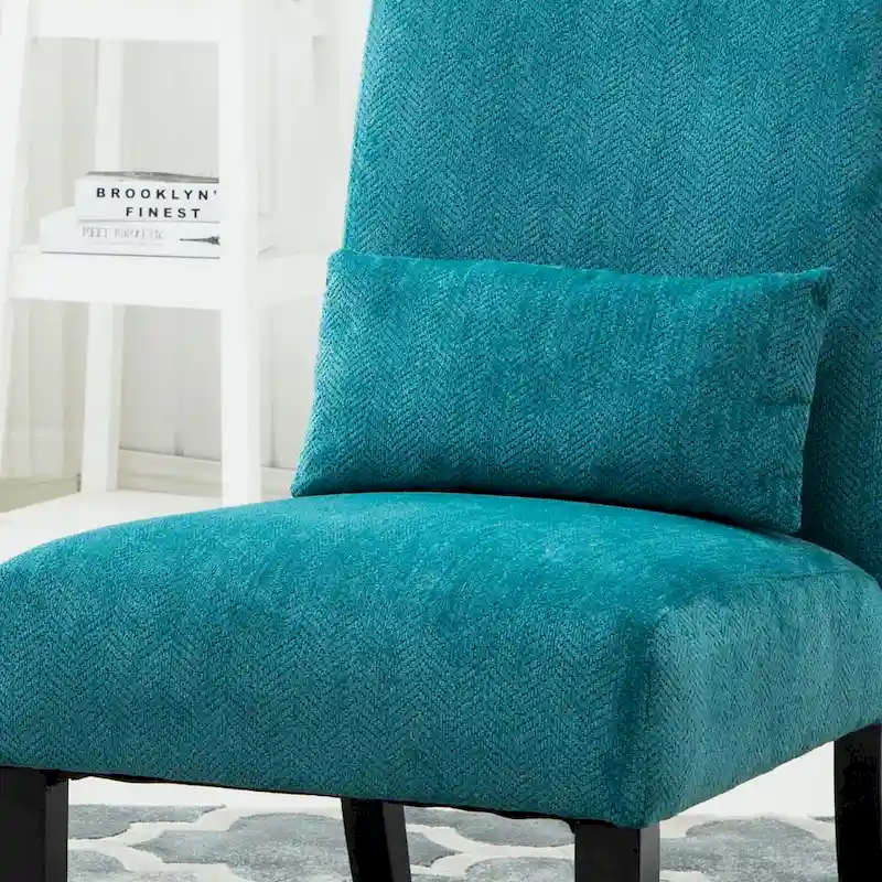Teal Blue 31.75 High Back Polyester Accent Chair