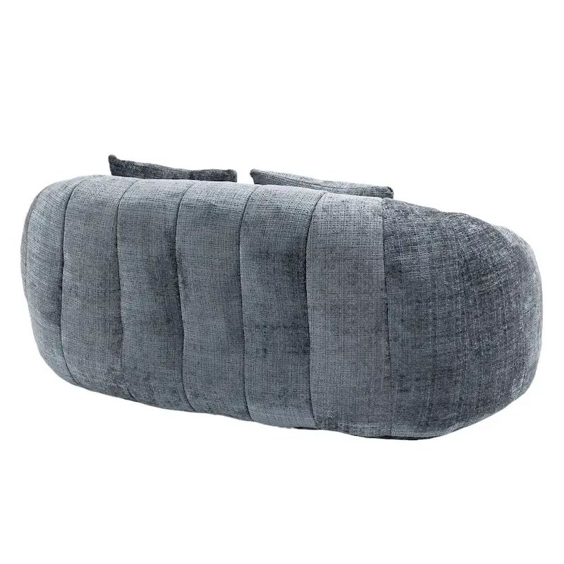 Gray Modern 59 Chenille Loveseat Chaise Lounge Chair