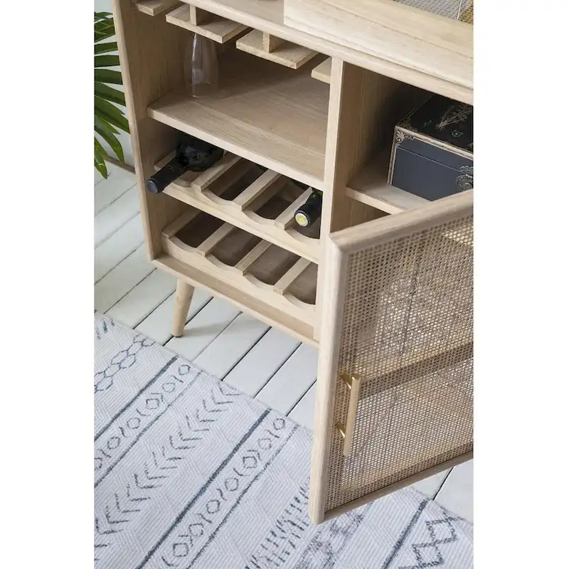 A&B Home Natural Wine Cabinet
