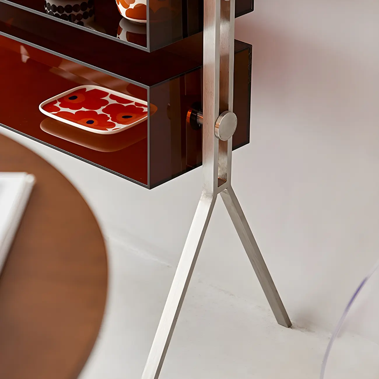 Tan Open Modern Acrylic Display Cabinet