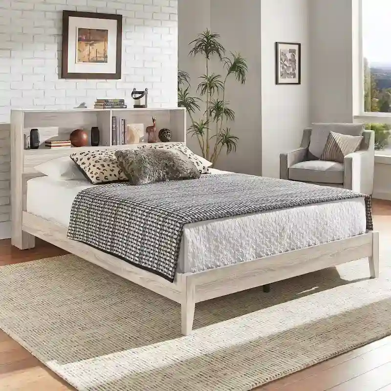 Malins Bookcase Queen Platform Bed with USBs by iNSPIRE Q Classic