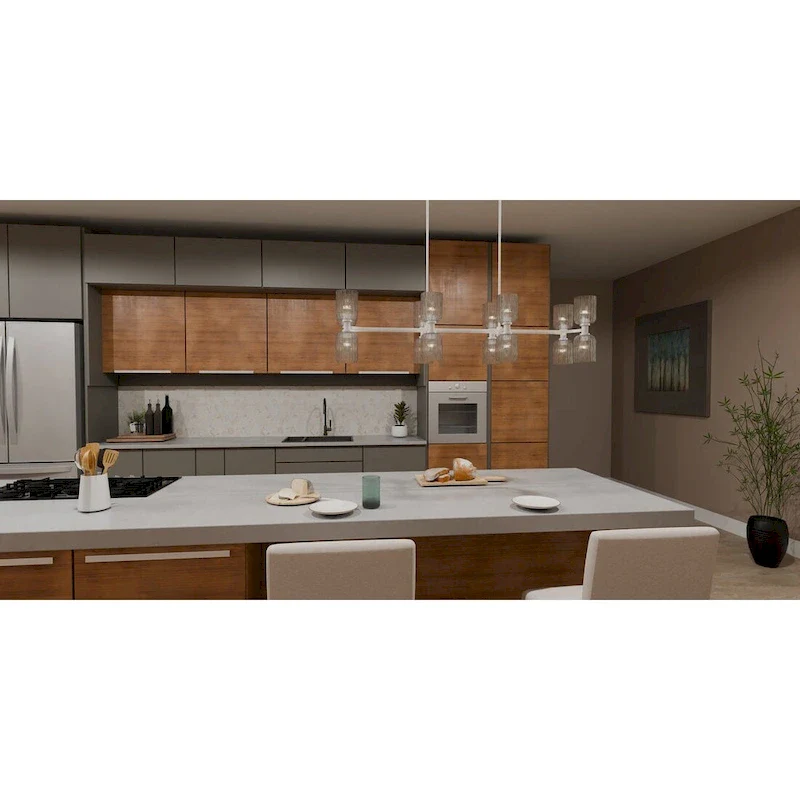 Ramada 16-Light Brushed Nickel Island Light