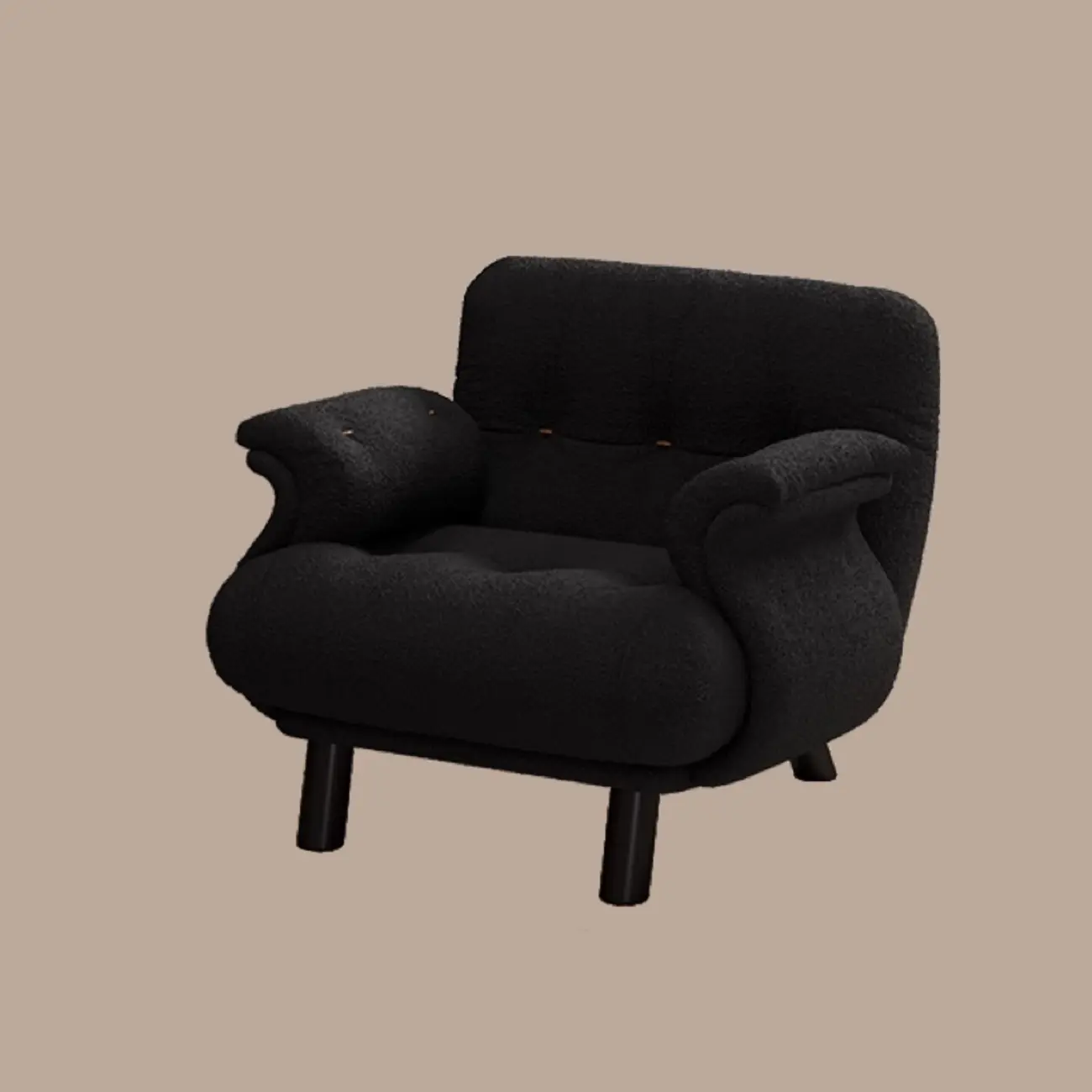 Elegant White Snowflake Velvet Upholstered Arm Accent Chair