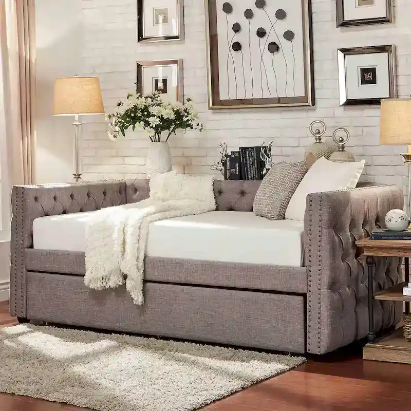 Knightsbridge Twin Tufted Nailhead Daybed by iNSPIRE Q Artisan