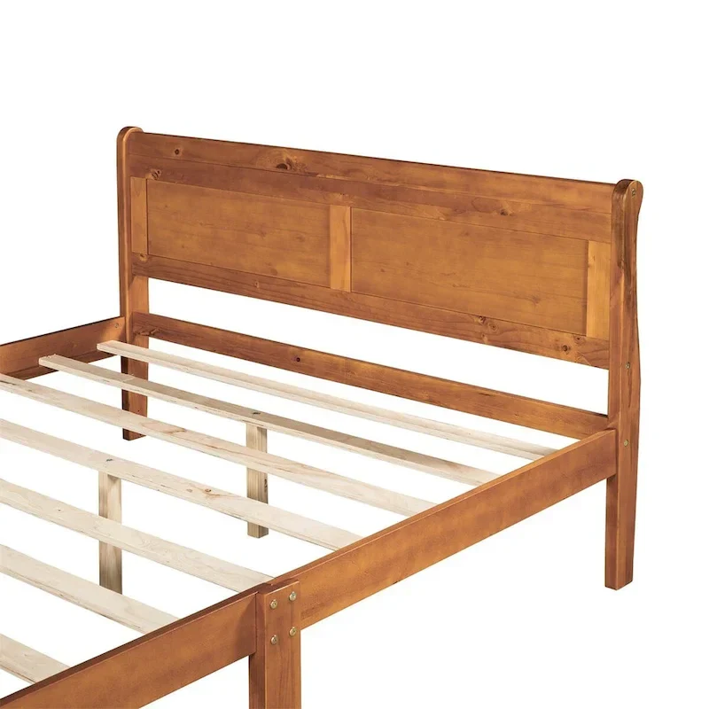 Harper & Bright Designs Wood Twin Sleigh Bed with Headboard and Footboard