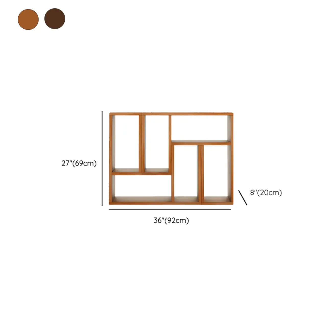 Rectangle Wooden Open Back Geometric Bookcase