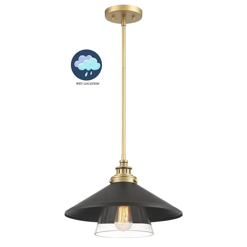 Minka Lavery Segan Coal And Soft Brass Pendant Light