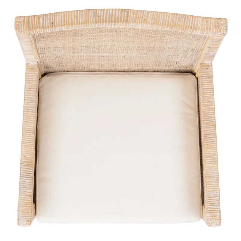 SAFAVIEH Almira Coastal Accent Chair with Cushion - 22.8 W x 22.4 L x 34.6 H - 23Wx22Dx35H