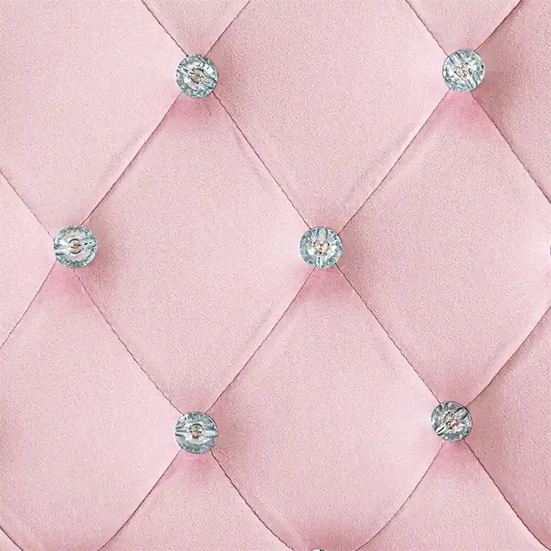 Velvet Adjustable Height Home Office Chair w/ Padded Armrests & Wheel - N/A