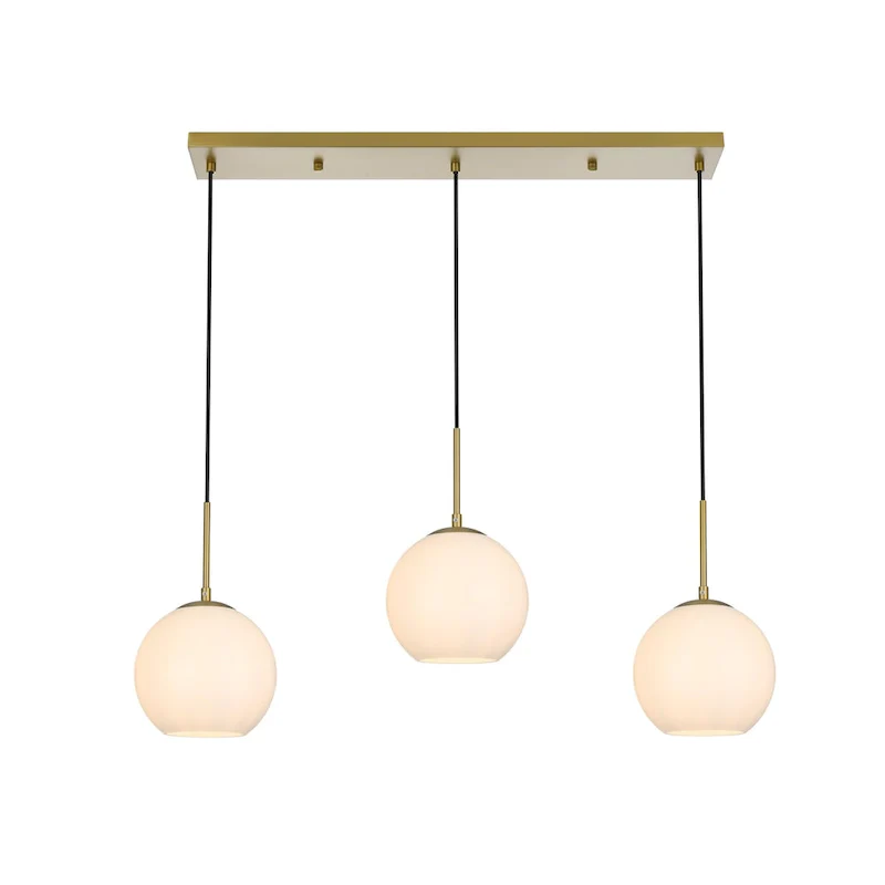 3-Light 36 inch Pendant with Frosted White Glass