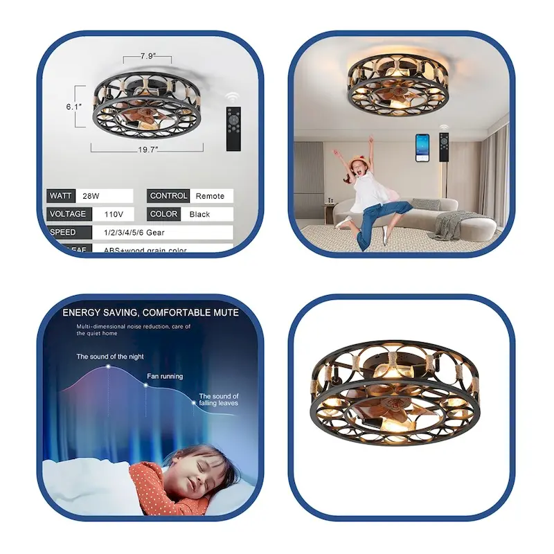 LED Ceiling Fan Lights with Remote Control