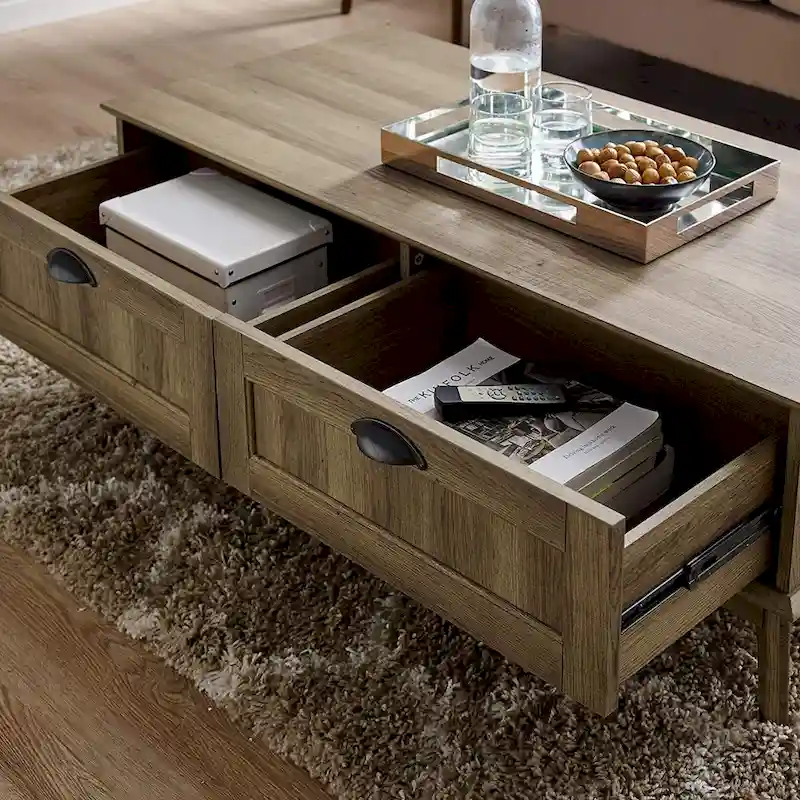 Caffoz Center Coffee Table with Two Fully Extended Drawers
