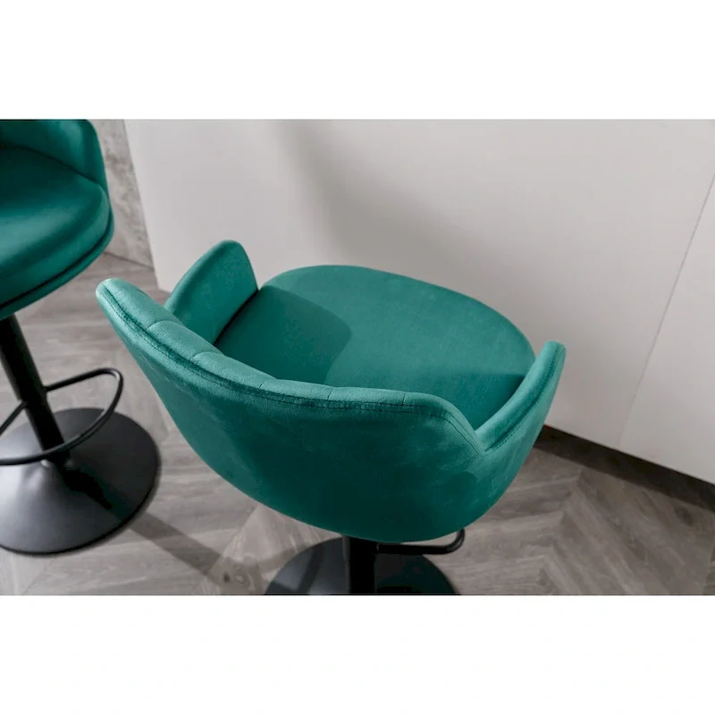 Adjustable Counter Height Bar Stools Set of 2, Swivel Armless Barstools with Footrest, Kitchen Counter Island with Back