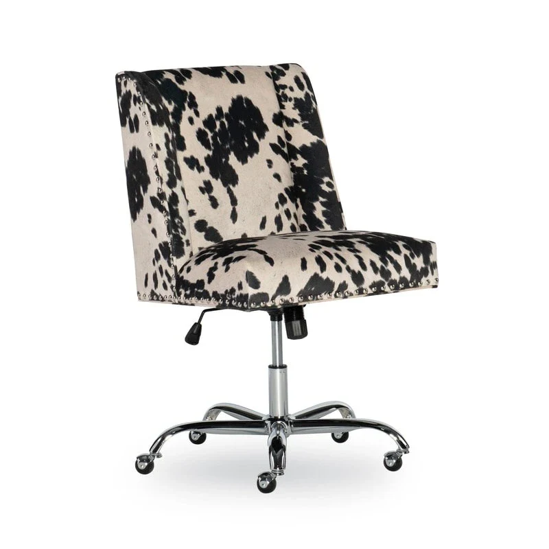 Violet Cow Print Office Chair