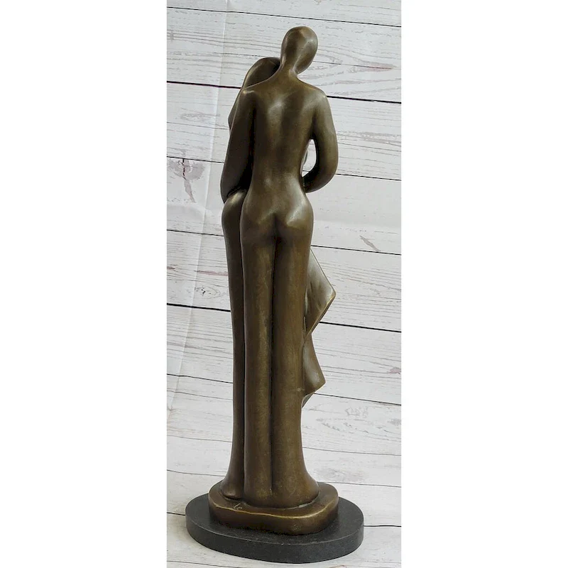 Modern Bronze Sculpture Statue Figure Abstract Couple Baby Loved Family Art Deco
