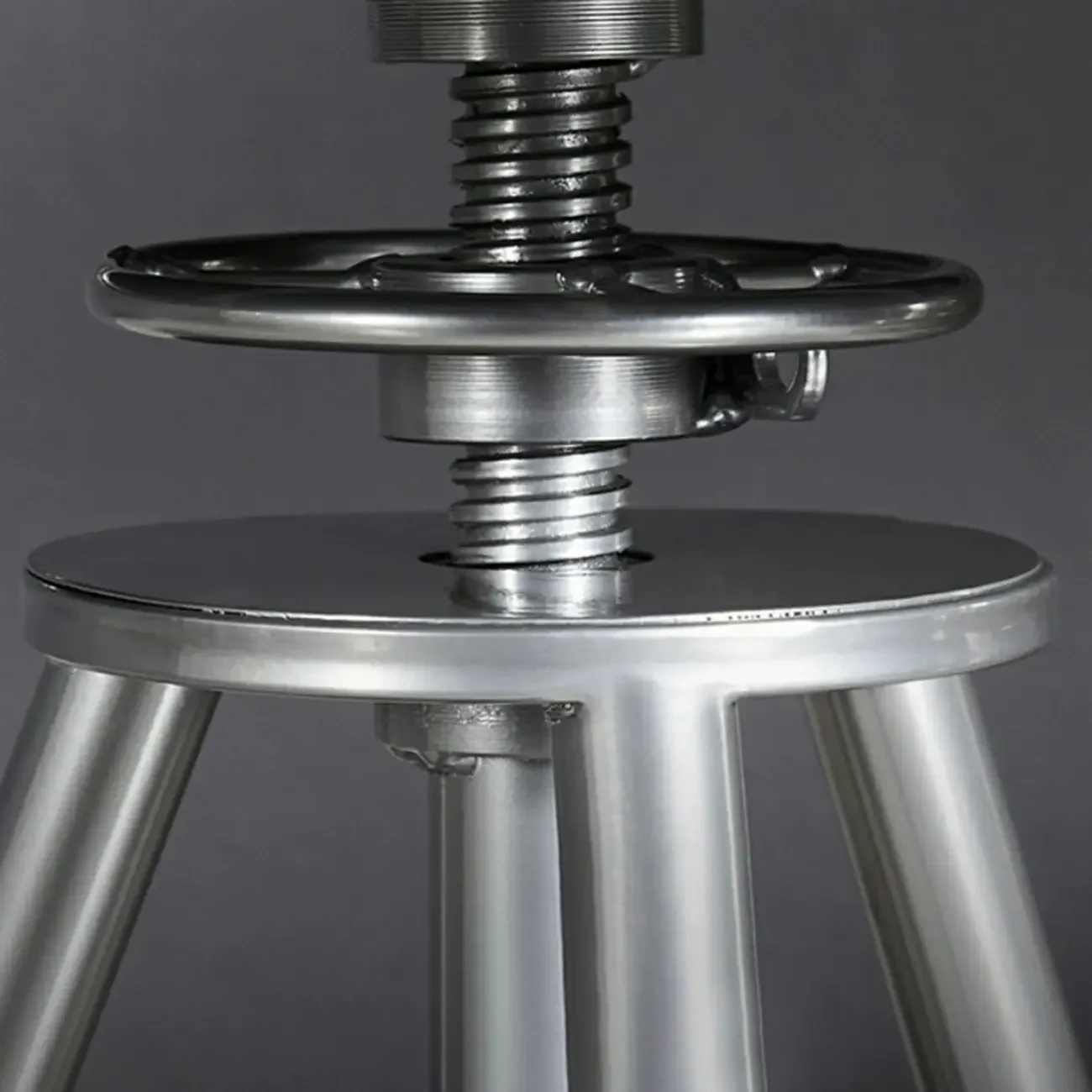 Industrial Black Wood Round Adjustable Height Bar Table