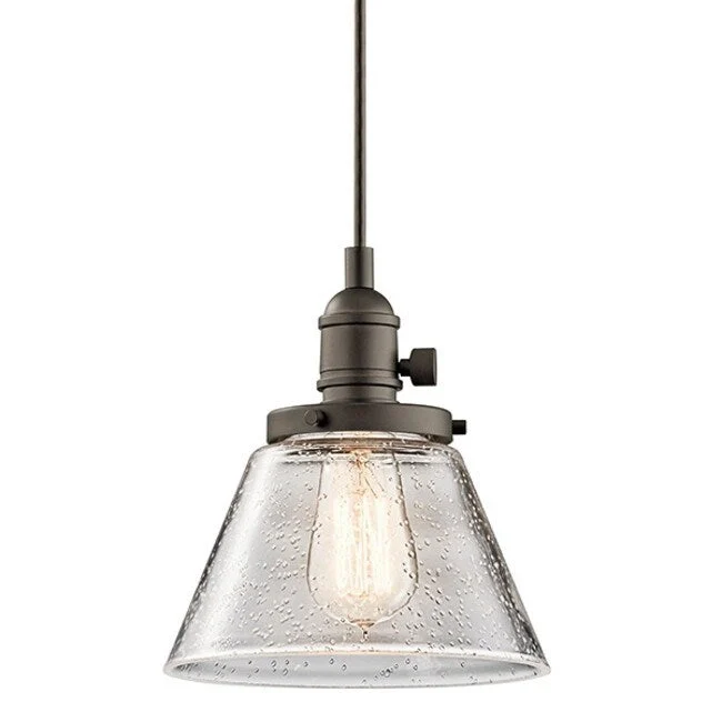 Kichler Avery Single Light 8  Wide Mini Pendant with Tapered Clear