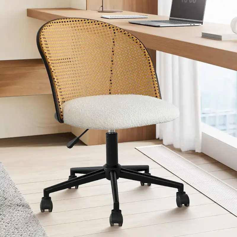 Boucle Rattan Task Chair