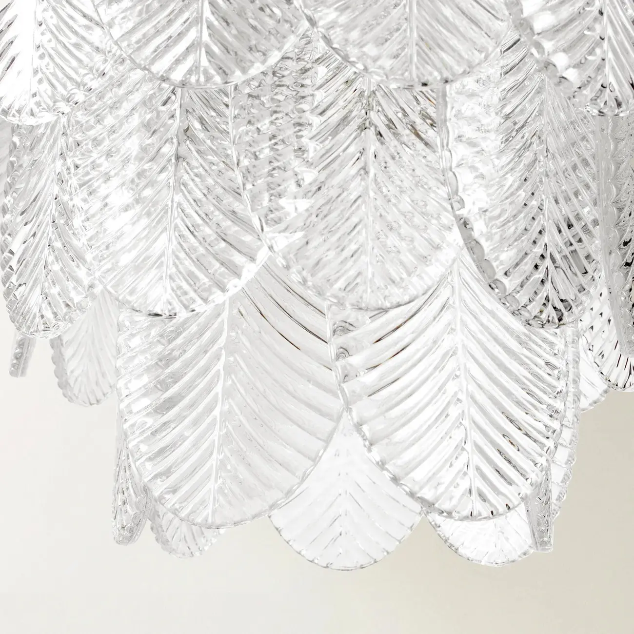 Elegant Leaf-Shaped Glass Crystal Chandelier