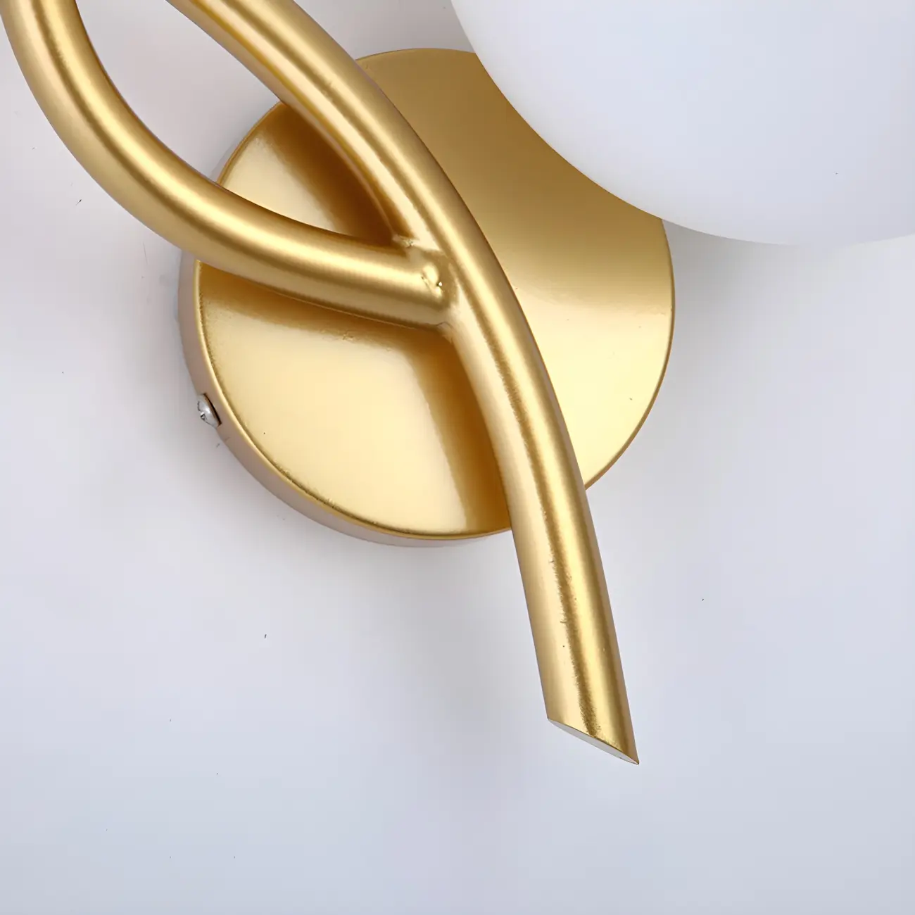 Modern Globe Glass Twisted Golden Dual Vanity Light