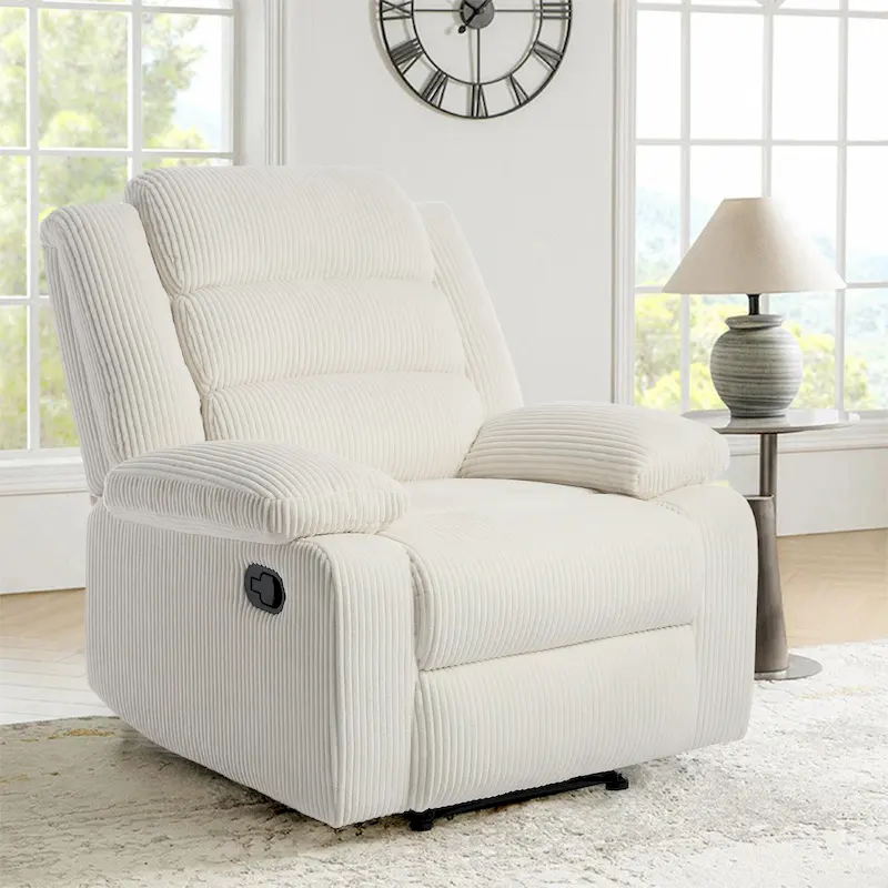 Modern 36 W Cotton/ Corduroy Push Back Manual Recliner Chair
