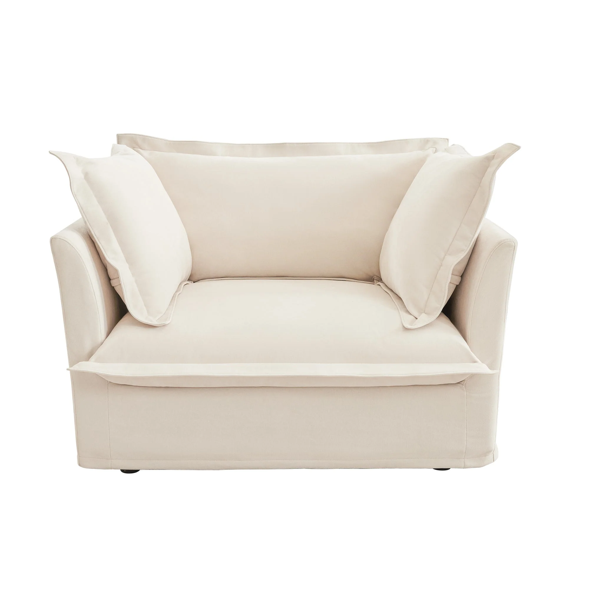 Walker Edison | Slip-covered Deep Seat Comfy Accent Chair