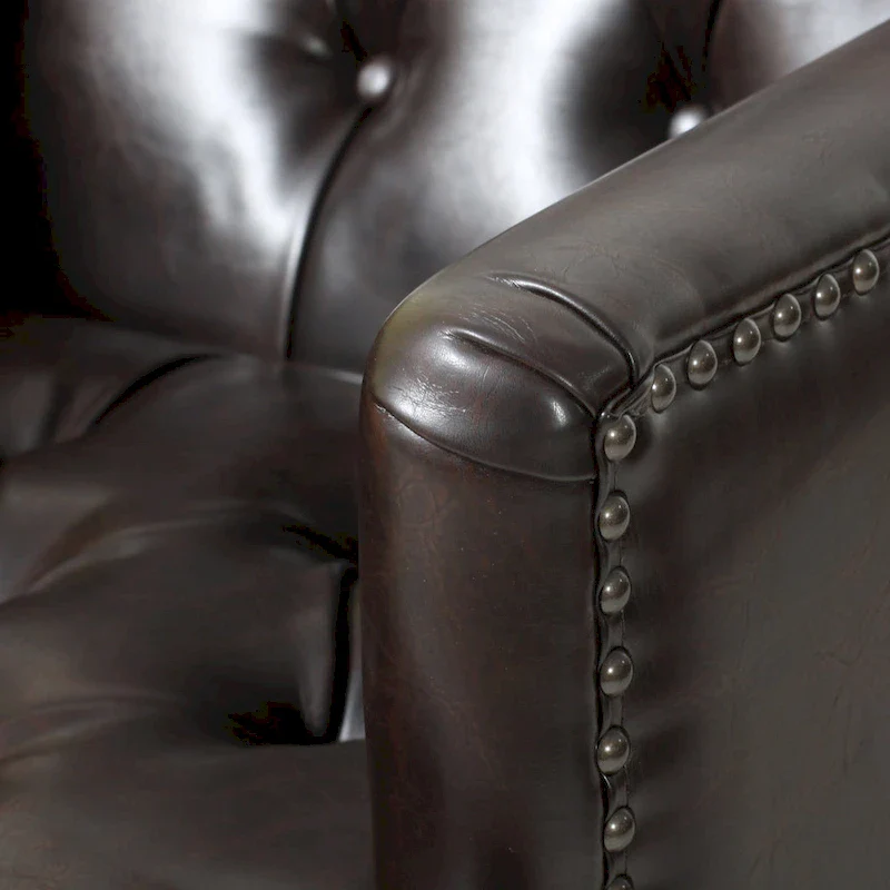Malone Brown Leather Club Chair by Christopher Knight Home